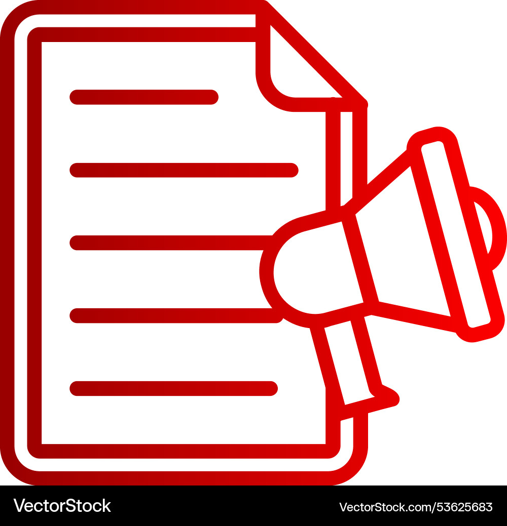 Data report line gradient icon Vector Image