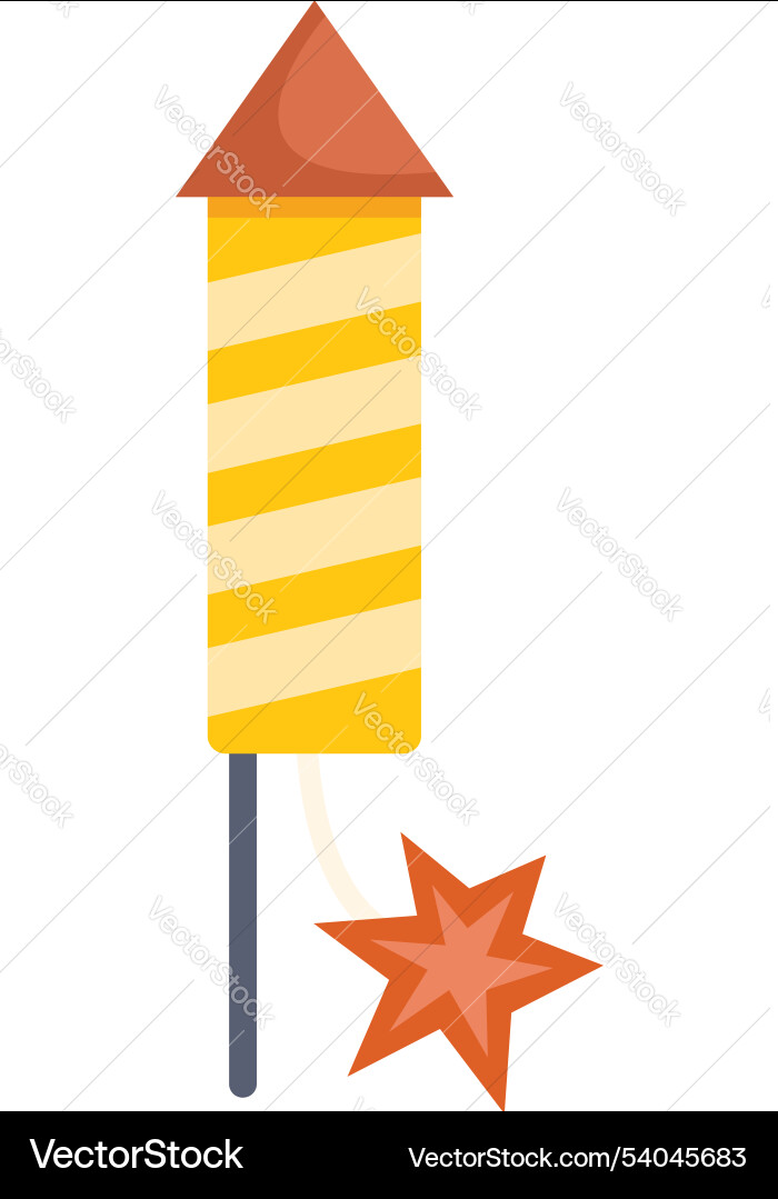 Firework rocket exploding with sparkles on white vector image