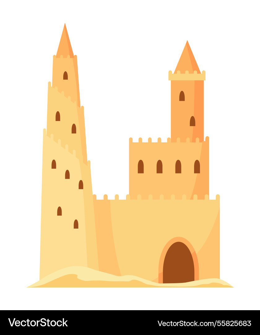 Sand castle kids fortress constructions sandy Sand castle kids fortress constructions sandy vector image