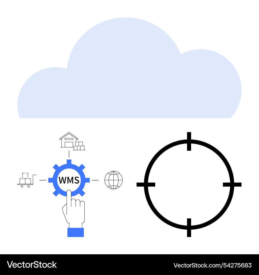 Warehouse management system with cloud integration Warehouse management system with cloud integration Vector Image