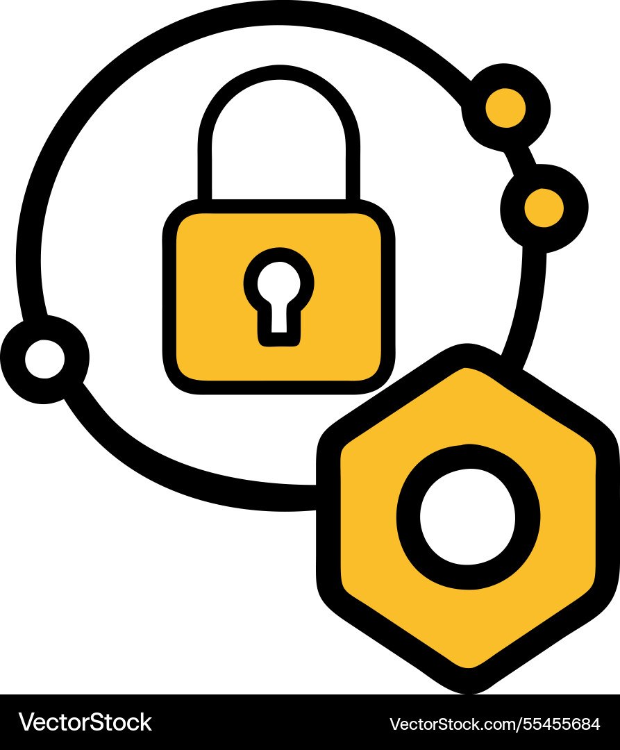 Data security blockchain icon vector image
