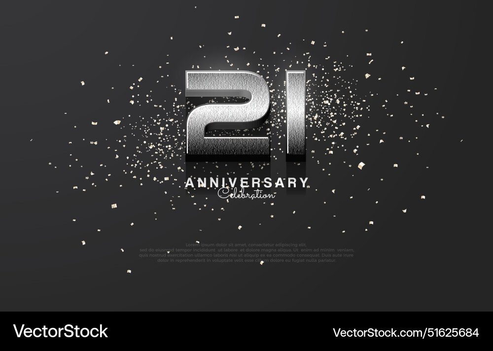 Design of the number 21 with modern numbers Vector Image