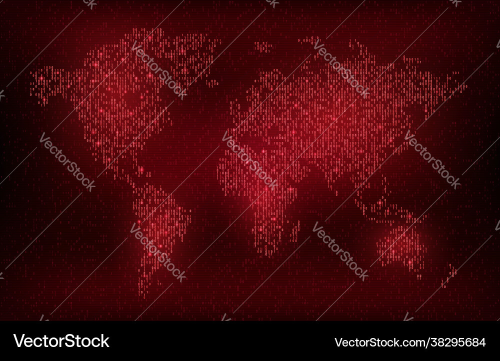Digitale binäre Code Weltkarte Digitale binäre Code Weltkarte vektorbild