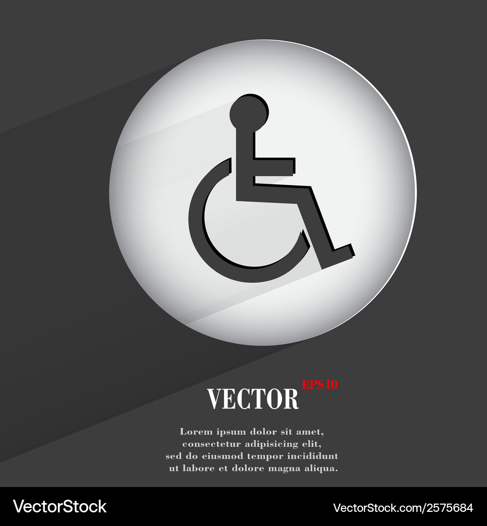 Disabled flat modern web button with long shadow Vector Image