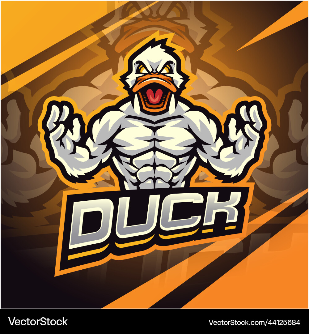 Duck Fighter Mascot Logo Vector Image