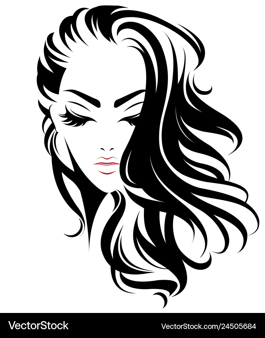 Elegant Women's Hair Icon Vector Image