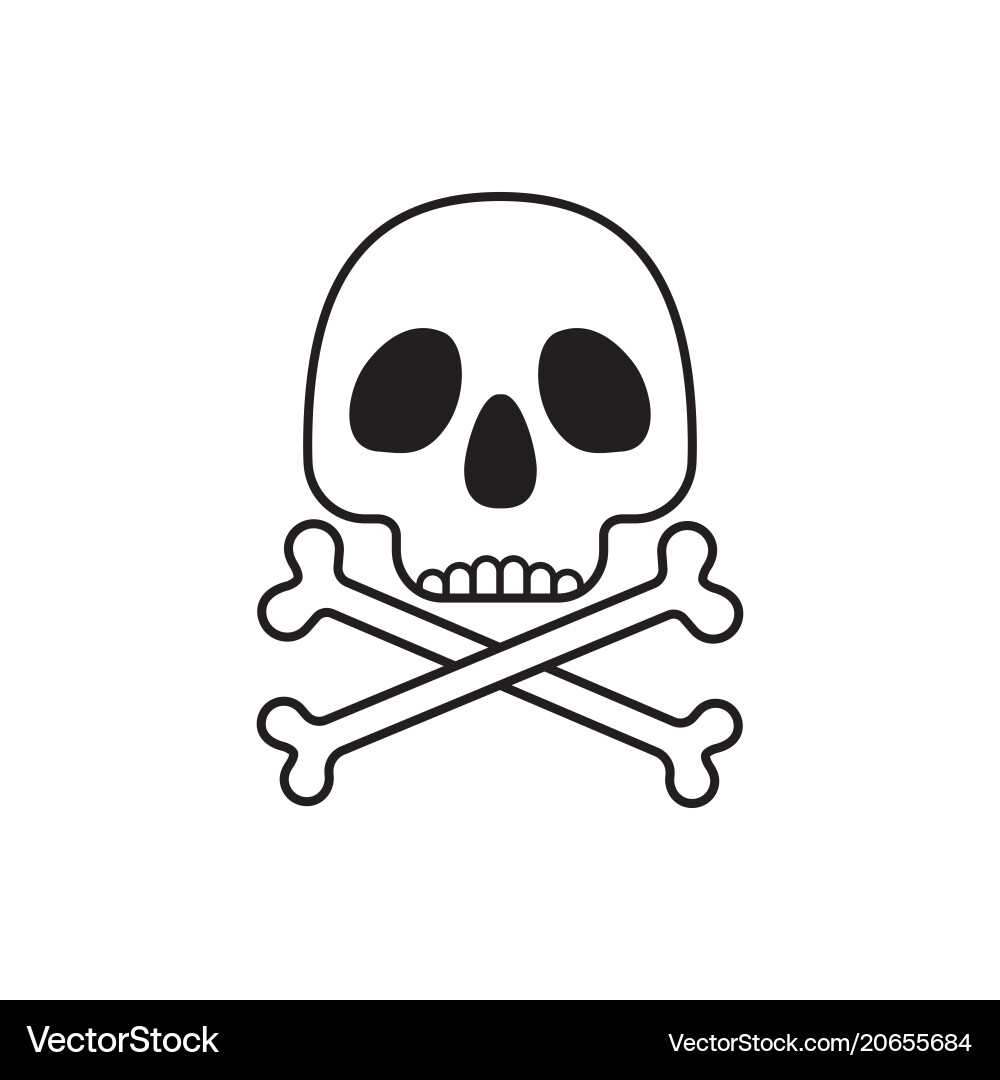 Skull with Crossed Bones Symbol Vector Image