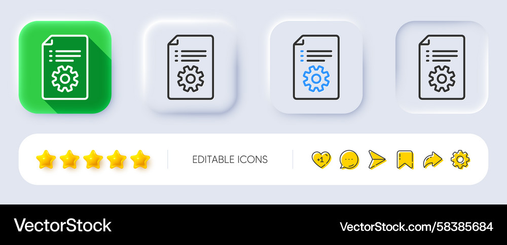 Technical Documentation Icon Set Vector Image