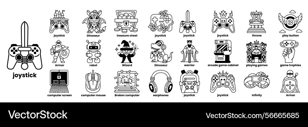 A collection of cartoon characters and objects A collection of cartoon characters and objects vector image