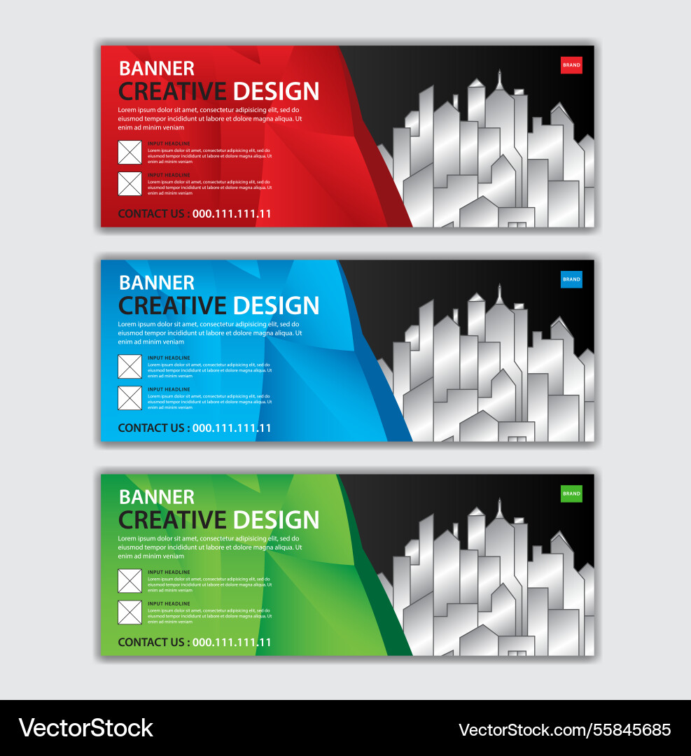 Abstract banner design web template set Abstract banner design web template set vector image