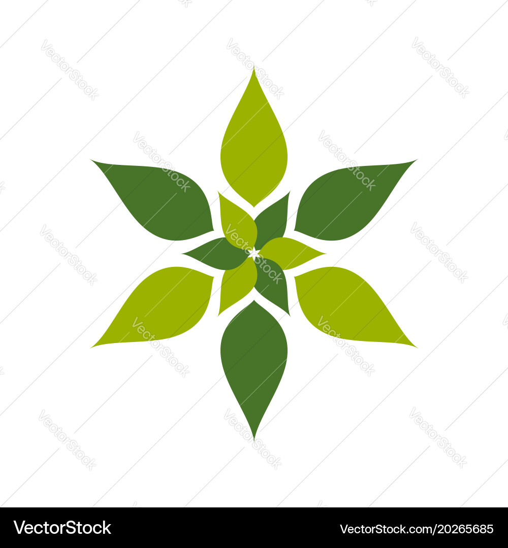 Abstract nature geometric green flower symbol Vector Image
