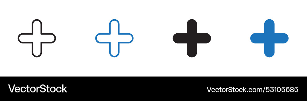 Add icon set outline vector image