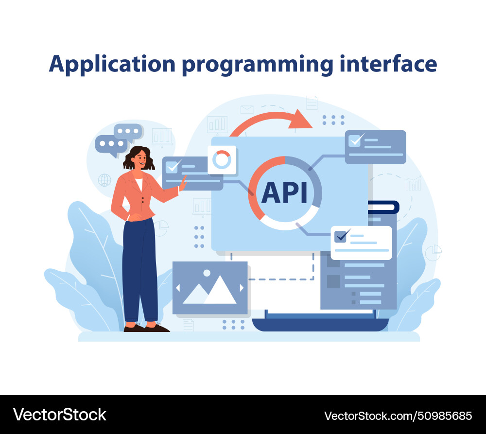 Api integration and development Api integration and development vector image