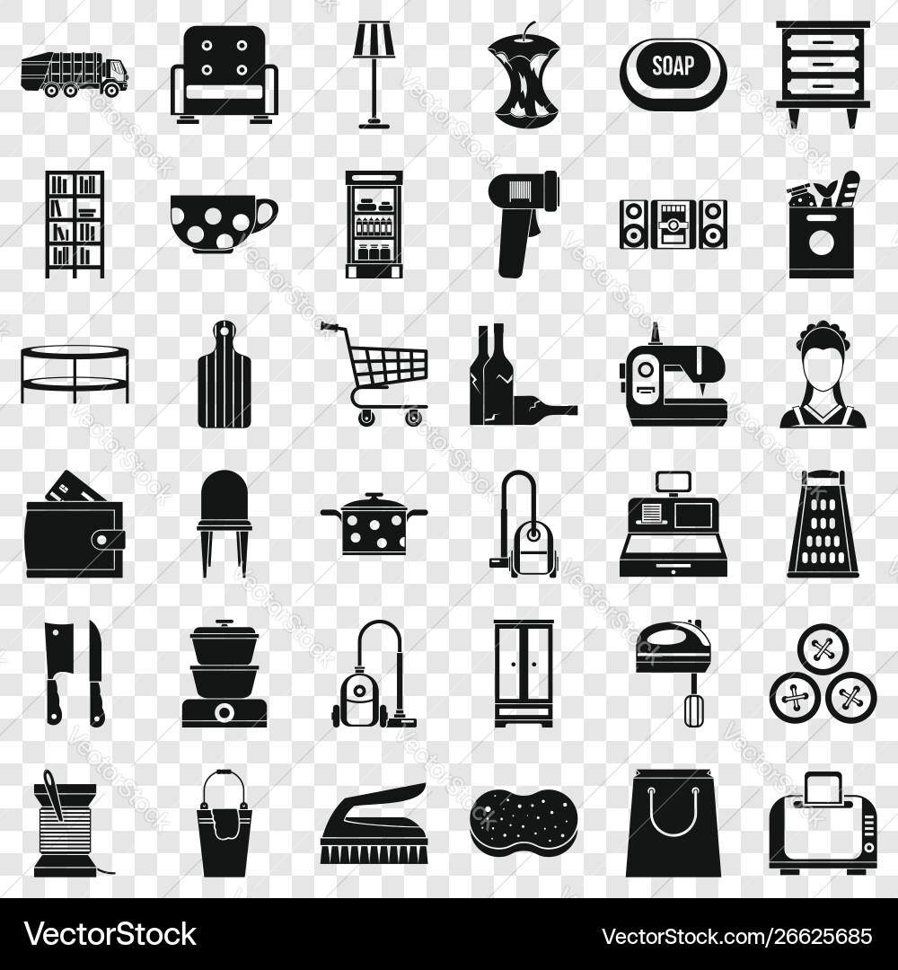 Cleaner icons set simple style Vector Image