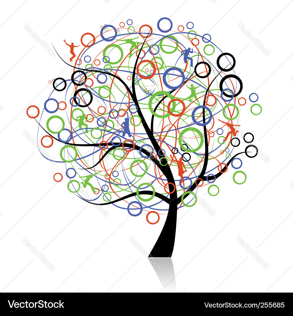 Connected Web Tree Vector Image
