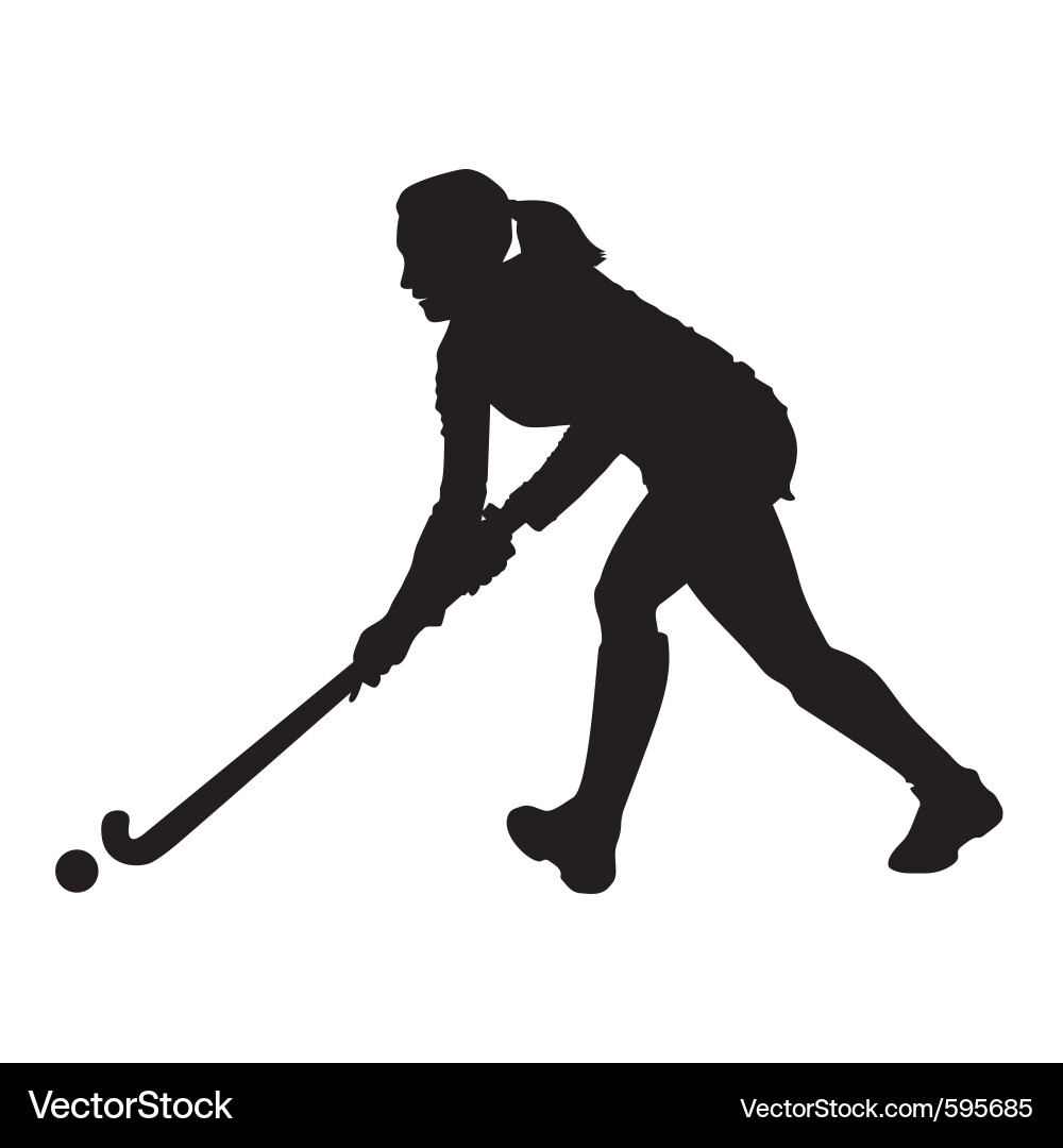 Field Hockey Player Silhouette vector image