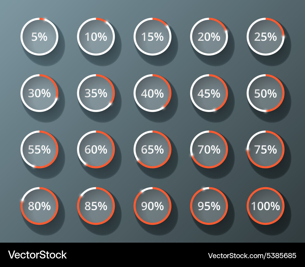 Loading Progress Circle Set Vector Image