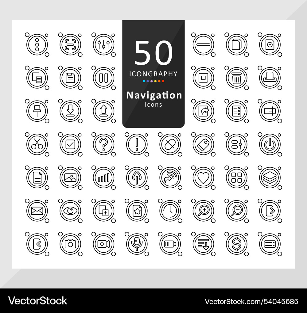 Pack of navigation icon Royalty Free Vector Image