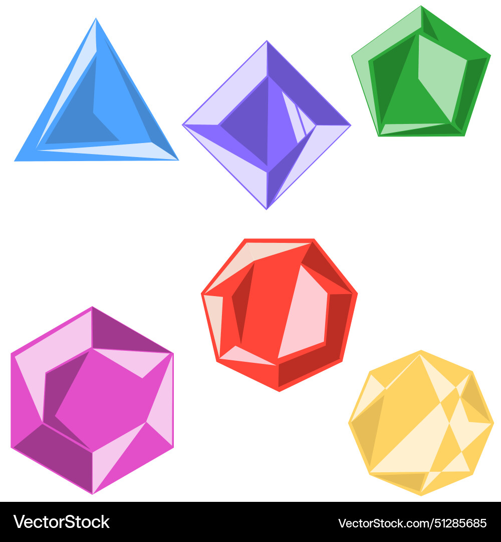 Painted colored gems with a different number Painted colored gems with a different number vector image