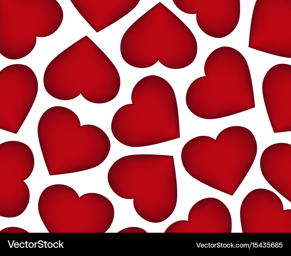 Red Heart Pattern Background vector image