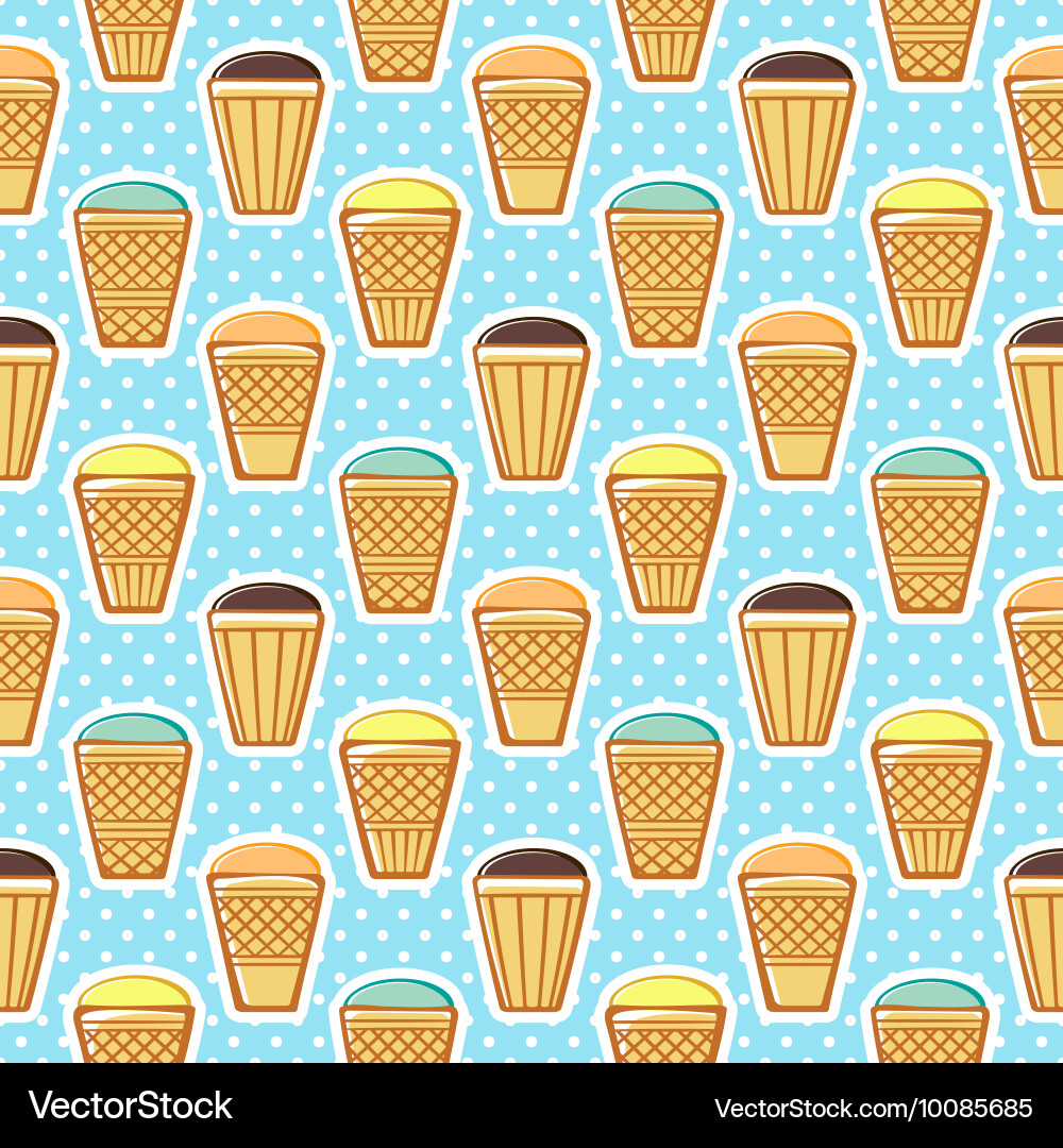 Seamless pattern with ice-cream vector image