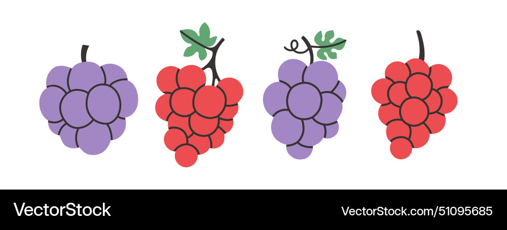 Set of abstract grape simple Set of abstract grape simple vector image