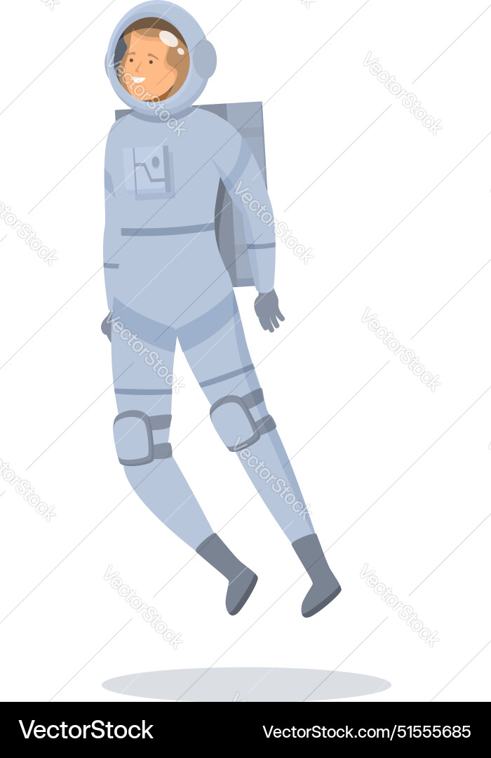 Smiling astronaut wearing spacesuit floating Smiling astronaut wearing spacesuit floating Vector Image
