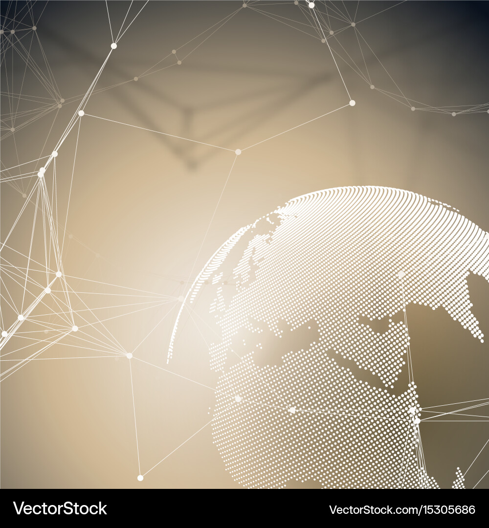 Abstract futuristic network shapes high tech hud Vector Image