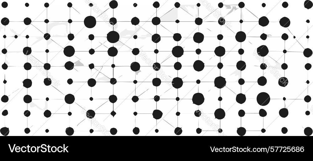 Abstract scattered black circles pattern dynamic vector image