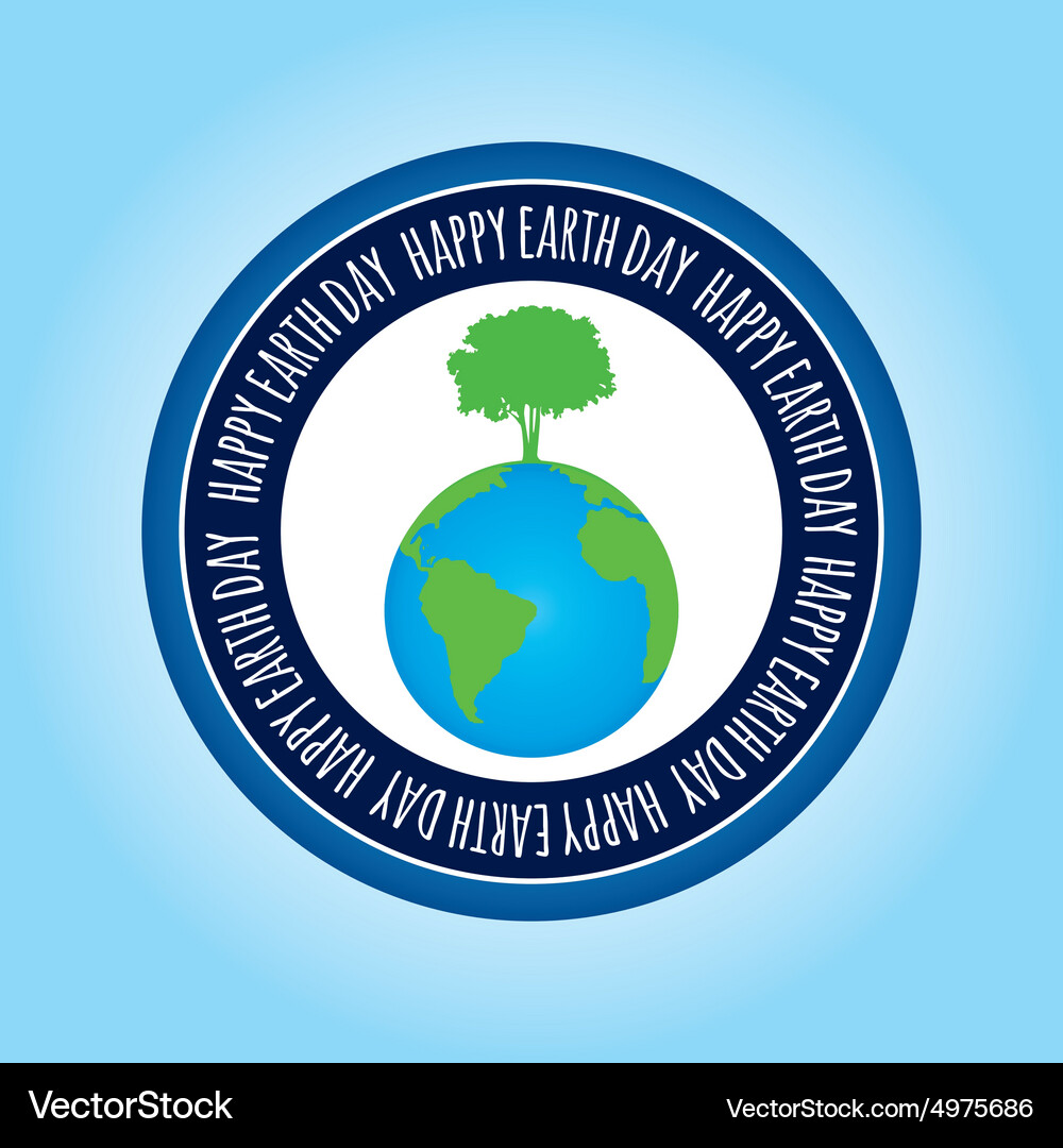 Isolated label with text and elements for earth Vector Image