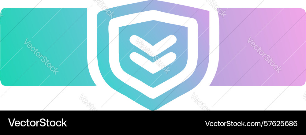 Secure shield with down arrow icon in gradient vector image