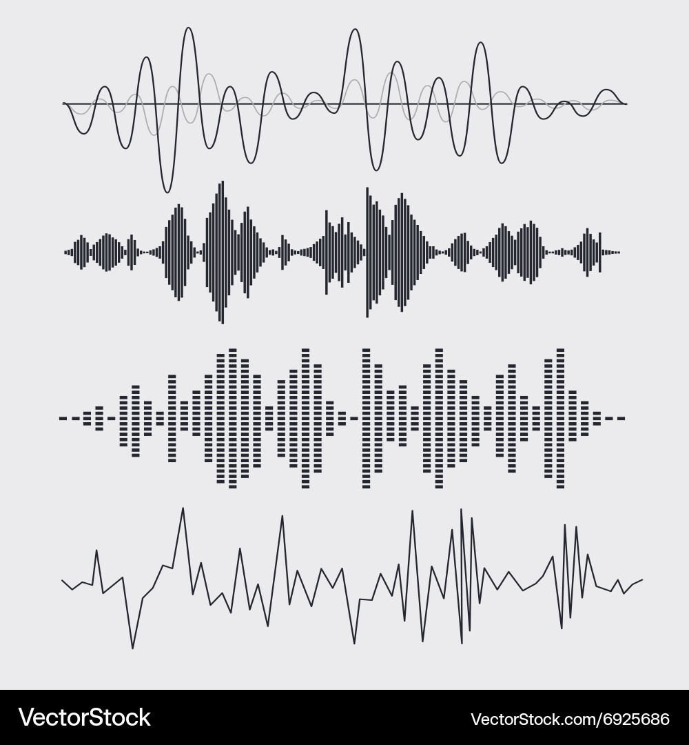 Sound Wave Patterns vector image