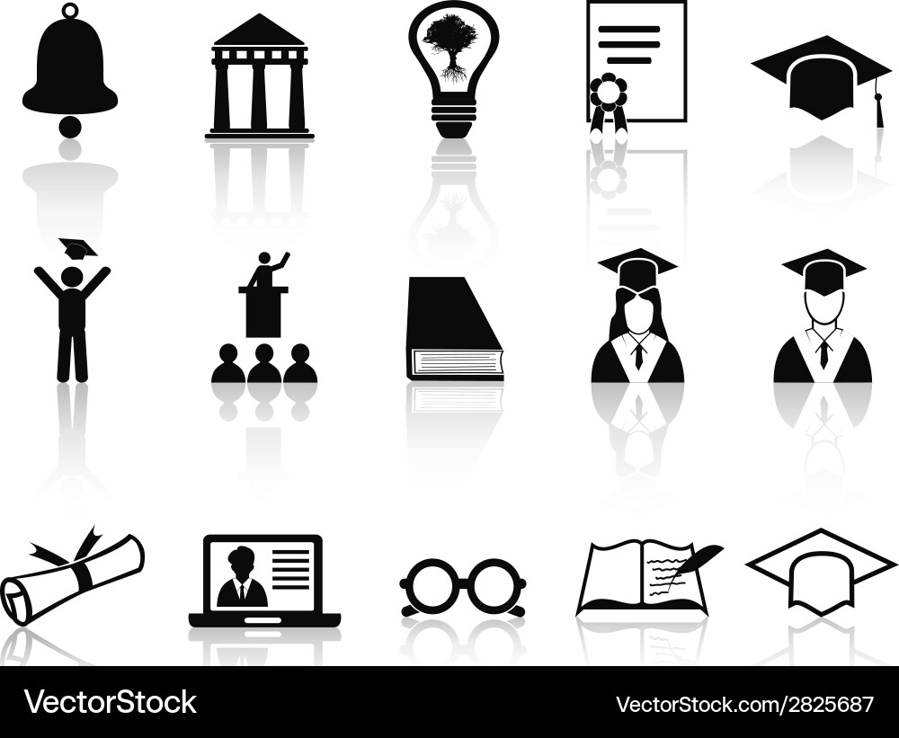 College Icon Set - Education \u0026 Learning – Royalty-Free Vector | VectorStock, image size:1000x821
