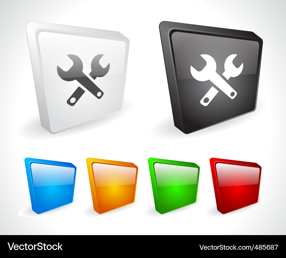 Color 3d buttons for web Vector Image