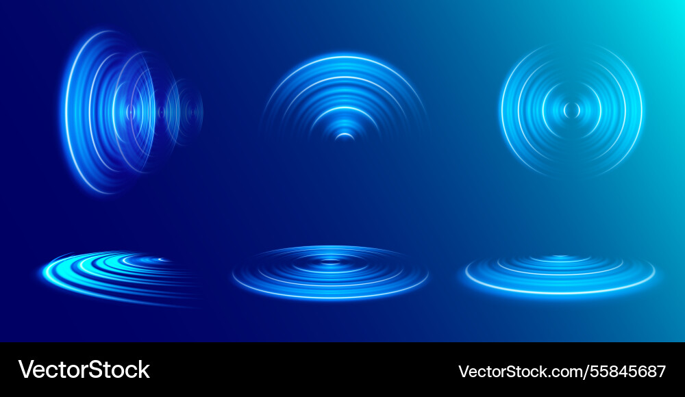 Sonar sound wave signal concentric circle round Sonar sound wave signal concentric circle round vector image
