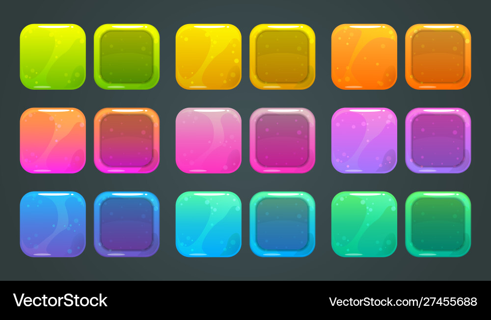 Colorful App Buttons & Frames vector image