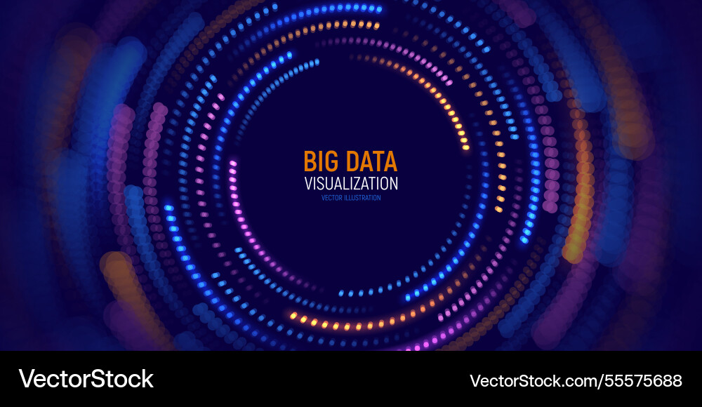 Concept of moving circular particles data Concept of moving circular particles data Vector Image