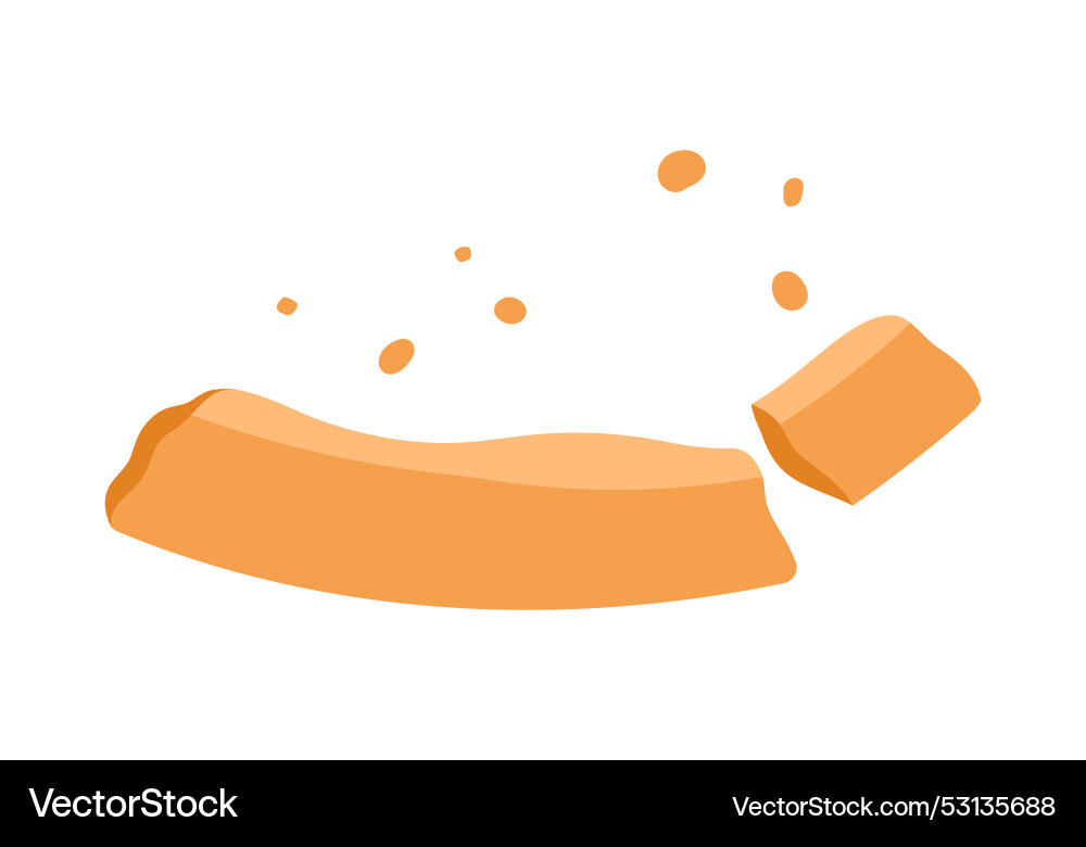Crust and crumbs from slice of pizza after eating Crust and crumbs from slice of pizza after eating vector image