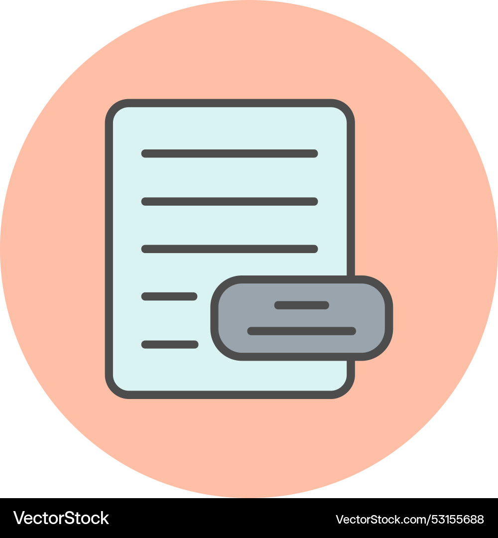 File format line filled circle icon Vector Image