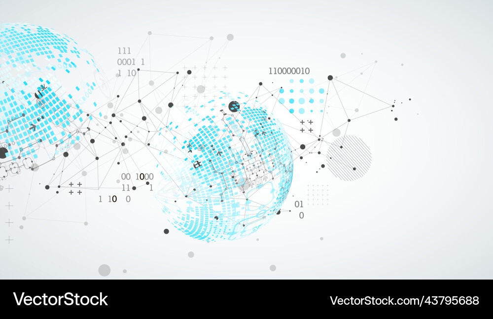 Global Network Sphere - Tech Background vector image