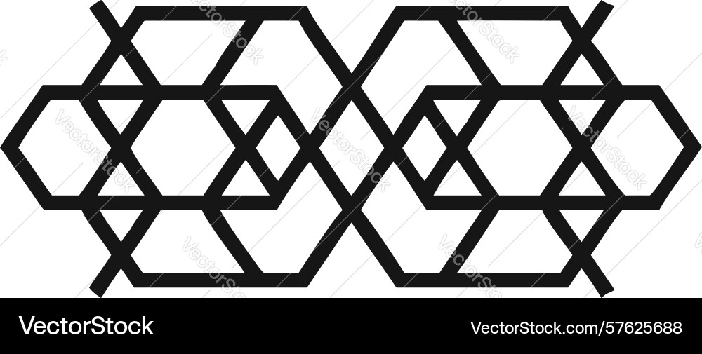 Interconnected hexagonal pattern design vector image