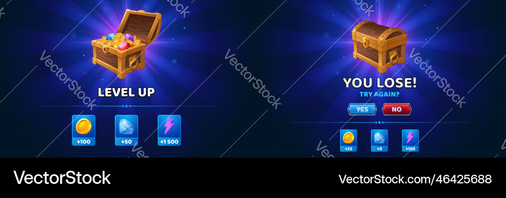 Level up and defeat mobile ui game background Level up and defeat mobile ui game background vector image