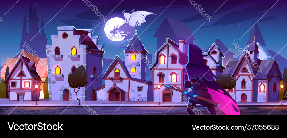 Ranger with magic spear hunt on dragon fly in sky Ranger with magic spear hunt on dragon fly in sky vector image