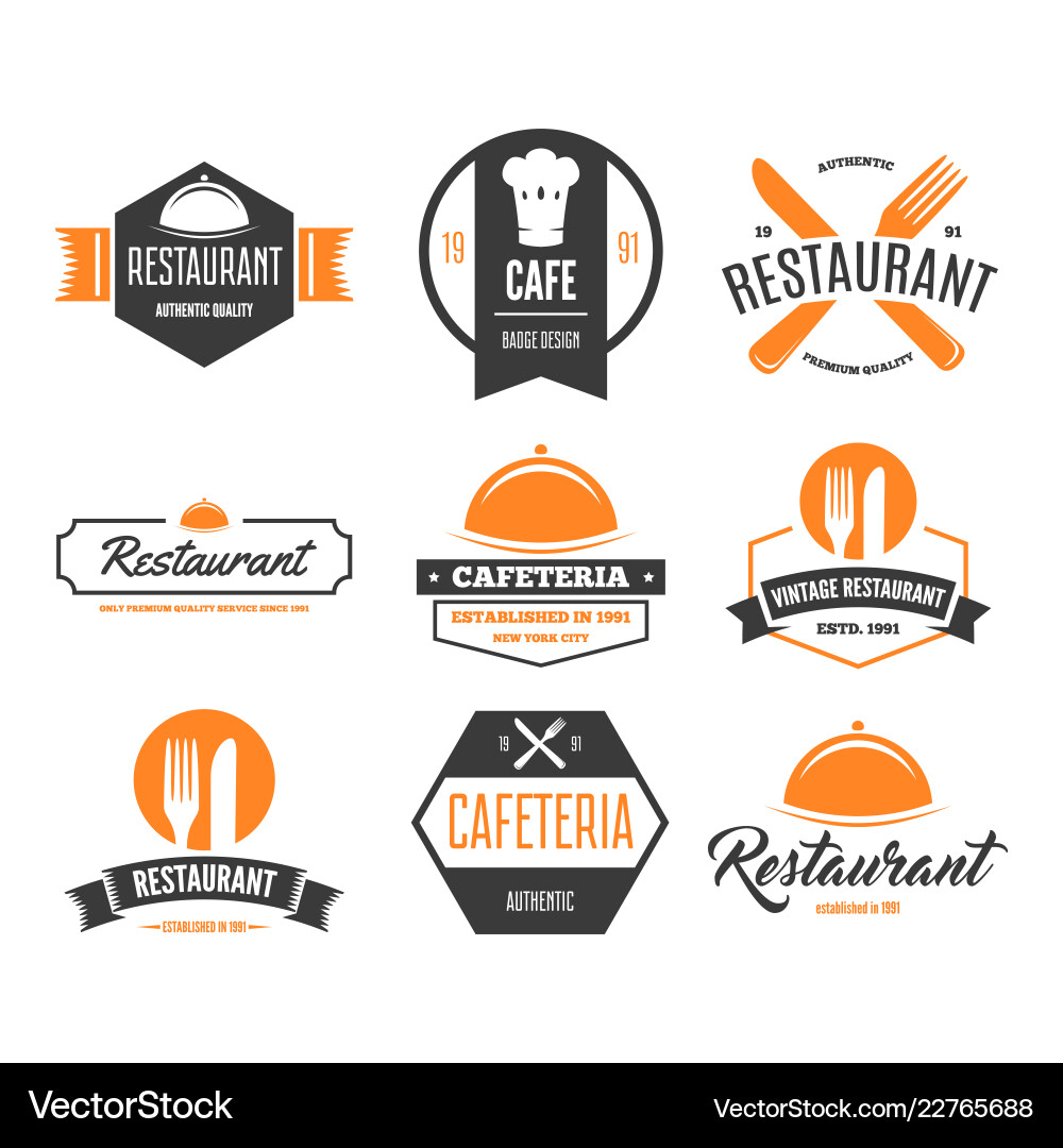 Restaurant logos badges and labels design Restaurant logos badges and labels design vector image