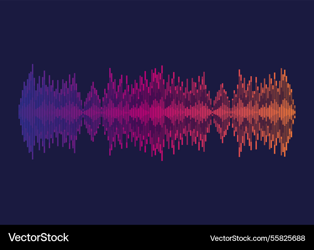 Sound waves equalizer frequency audio waveform Vector Image