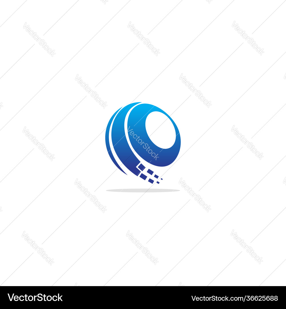 Sphere round technology logo Royalty Free Vector Image