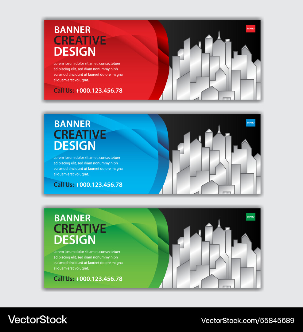 Abstract banner design web template set Abstract banner design web template set vector image