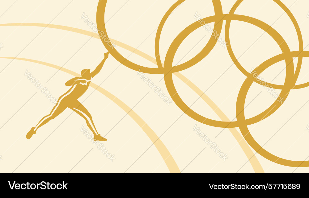 Abstract interconnected rings with runner dynamic Vector Image