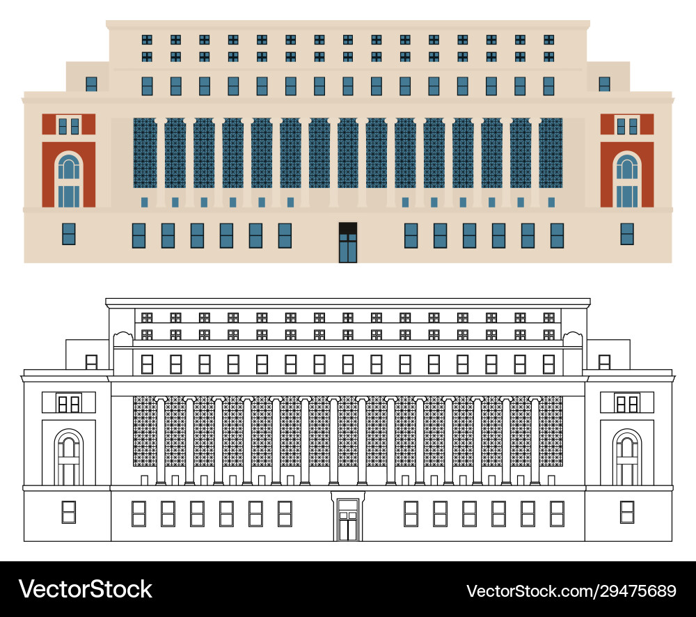 Columbia university library in front view Columbia university library in front view vector image