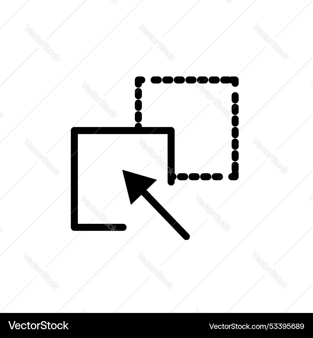 Drag and drop line icon isolated on white Vector Image